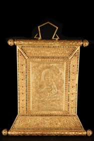 A Exquisite Gilt Bronze Figures Pattern Thangka