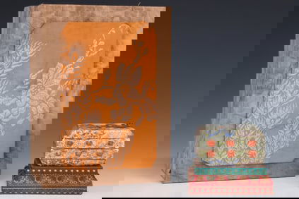 Enamel Flower Figure Pattern Box With Lid