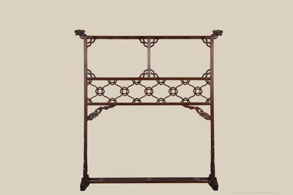 A Huge Huanghuali Wood Dragon Head Hatstand