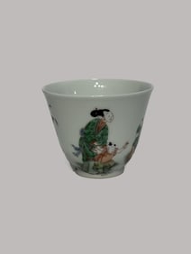 A Rare Wucai Figure Story Pattern Cup