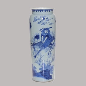 A Exquisite Blue and White Figures Pattern Vase