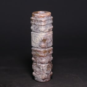 An Archaic Gaogu Jade Cong-shaped Tube