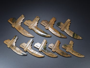 A Set of Gaogu Jade Weapons