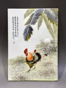 Famille-Rose Flower and Bird Pattern Porcelain Plate