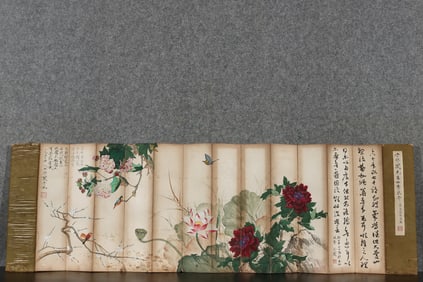 A China Ink Painting Album of Flower on Paper