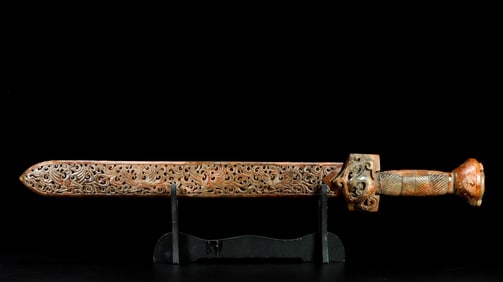 A pair of Hetian Jade Sword