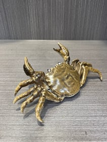 A Exquisite Celadon Glazed Crab-Shaped Ornament
