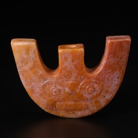 An Archaic Gaogu Jade Three-Pronged Implement