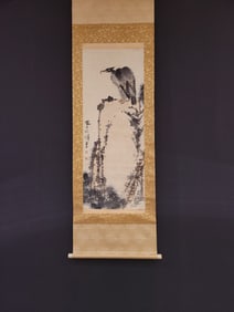 A Chinese Vertical Scroll Ink Painting of Flower and Bird on Paper