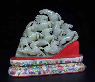 A Exquisite Hotan Jade Horse Ornament