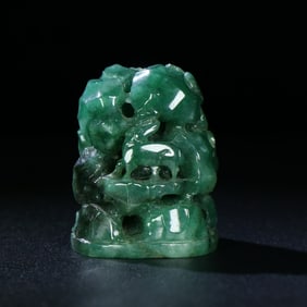 Jadeite Deer Pattern MountainStyle Ornament