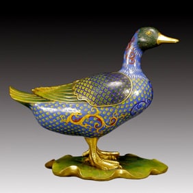 A Rare Cloisonne Duck Ornament