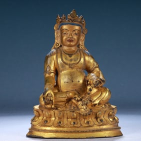 A Solemn Gilt Bronze Statue of Mammon
