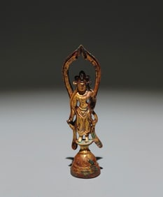 A Solemn Gilt Bronze Buddha Statue