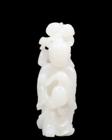 An Exquisite White Jade Figure Ornament