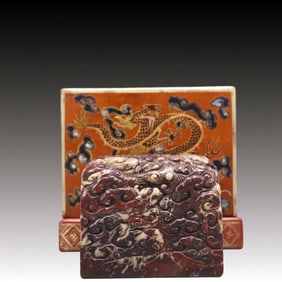 An Exquisite Shoushan Stone Dragon Pattern Seal