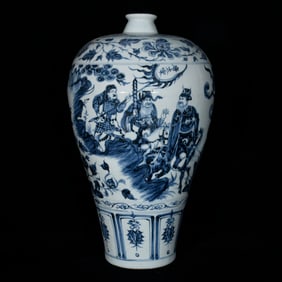 A Huge Blue and White Character and Story Pattern Vase