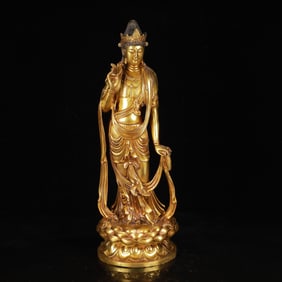 A Huge Gilt Bronze Statue of Avalokitesvara
