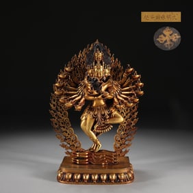 A Solemn Gilt Bronze Statue of Vajra