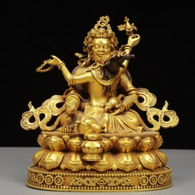 A Solemn Gilt Bronze Statue of Mammon