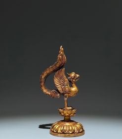 An Exquisite Gilt Bronze Phoenix Ornament