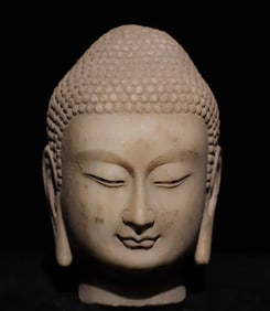 A Solemn Marble Sakyamuni-Head Ornament