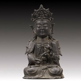 An Excellent Bronze Figure Of Guanyin