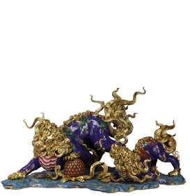 A Huge Cloisonne Lion Ornament