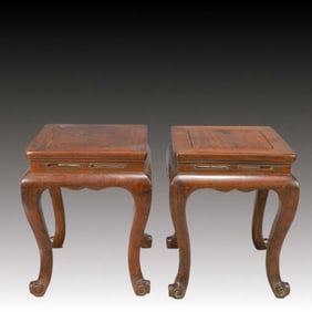 A Pair of Exquisite Zitanwood End Tables