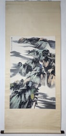 A Chinese Vertical Scroll Ink Painting of Landscape on Paper,Guo Chuanzhang