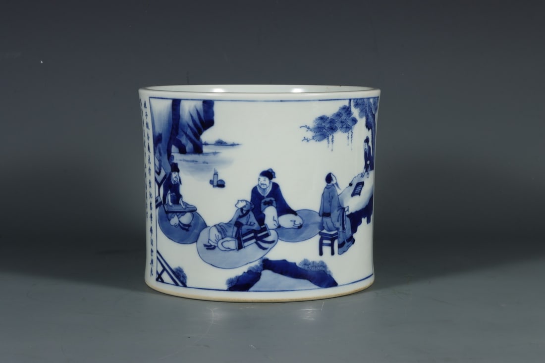 An Exquisite Blue and White Character and Story Pattern Vase,With Poem (1 of 9)