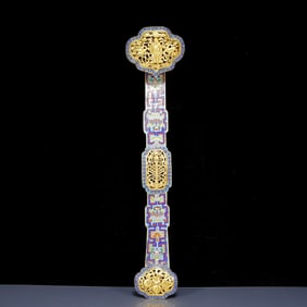 A Huge Cloisonne Bats and Peach Pattern Ruyi