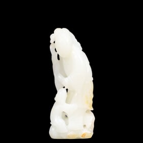 An Exquisite White Jade Figure Ornament