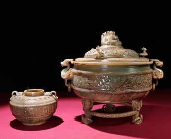 A Set of Fine White Jade Ornaments