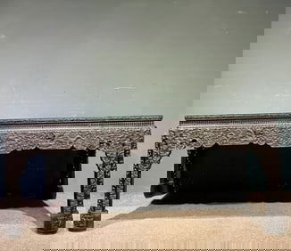 A Huge Zitanwood Auspicious Cloud and Dragon Pattern Table