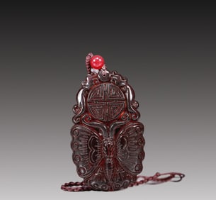 A Amber Burrerfly Pendant