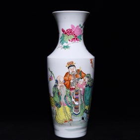 A Rare Famille-Rose Character and Story Pattern Vase