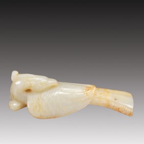 A Rare White Jade Phoenix Ornament