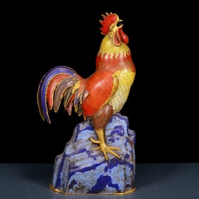 A Huge Cloisonne Cock Ornament