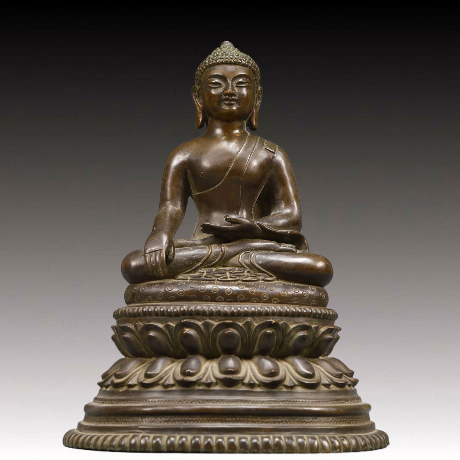 A Solemn Bronze Statue of Sakyamuni (1 of 9)