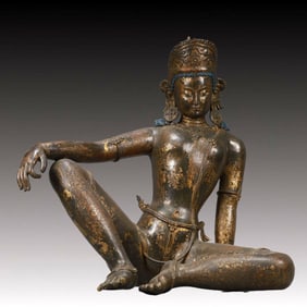 A Gorgeous Gilt-Bronze Figure Of Avalokiteshvara
