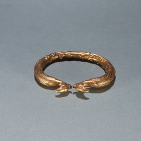 A Rare Gilt Bronze Phoenix Pattern Bracelet