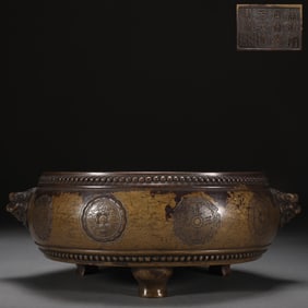 A Exquisite Coppery Beast-Ears Censer