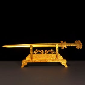 A Set of Exquisite Gilt Bronze Swords
