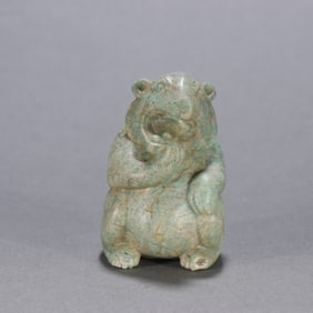 A Rare Gaogu Jade Bear Handheld