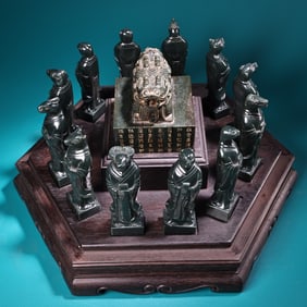 A Set of Exquisite Hotan Jade the Twelve Chinese Zodiac Signs Seal