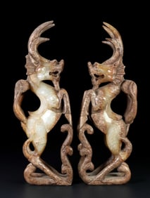 A pair of Hetian Jade Kylin Ornament