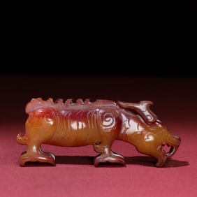 A Rare Hetian Jade Tiger Talisman