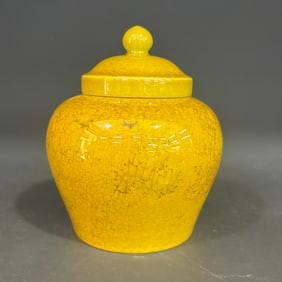 A Rare Yellow Glazed Jar