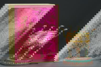 A Rare Gold and Silver-Inlaid Bronze Inlaid Gems Bronze Animal Head Censer